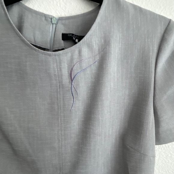 Glamour Dress Mini Short Sleeve Sheath Casual Workwear Gray Dress M - Picture 6 of 9